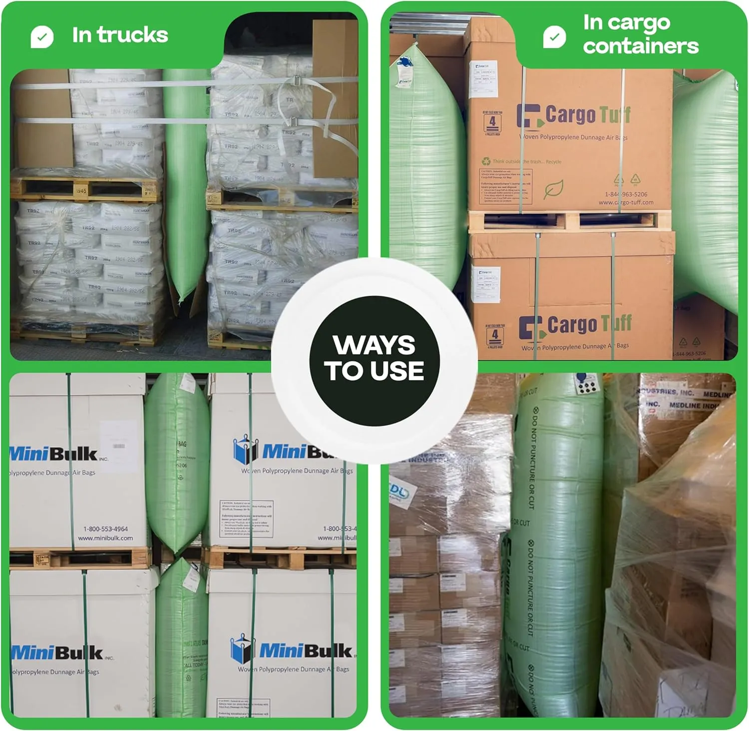 IDL Packaging 48" x 84" Dunnage Airbags, Woven Polypropylene, Level 1 (Pack of 1) - Fill The Void in Trucks and Intermodal Shipments, Reusable - Load Securement Airbags for Container Stuffing