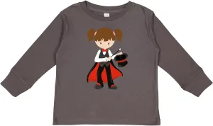 inktastic Magician Girl, Brown Hair, Magic Wand, Hat Toddler Long Sleeve T-Shirt