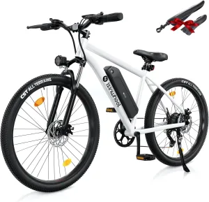 isinwheel M10 Electric Bike Adult 500W, 26" Commuting Electric Mountain Bike 20MPH Max Range 55  Miles, Removable Battery, Professional 35-Speed, Front Fork Suspension Lightweight Electric Bicycle