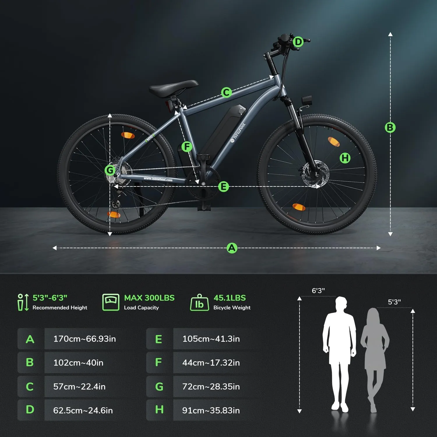 isinwheel M10 Electric Bike Adult 500W, 26" Commuting Electric Mountain Bike 20MPH Max Range 55  Miles, Removable Battery, Professional 35-Speed, Front Fork Suspension Lightweight Electric Bicycle