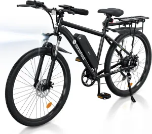 isinwheel M10 Electric Bike Adult 500W, 26" Commuting Electric Mountain Bike 20MPH Max Range 55  Miles, Removable Battery, Professional 35-Speed, Front Fork Suspension Lightweight Electric Bicycle