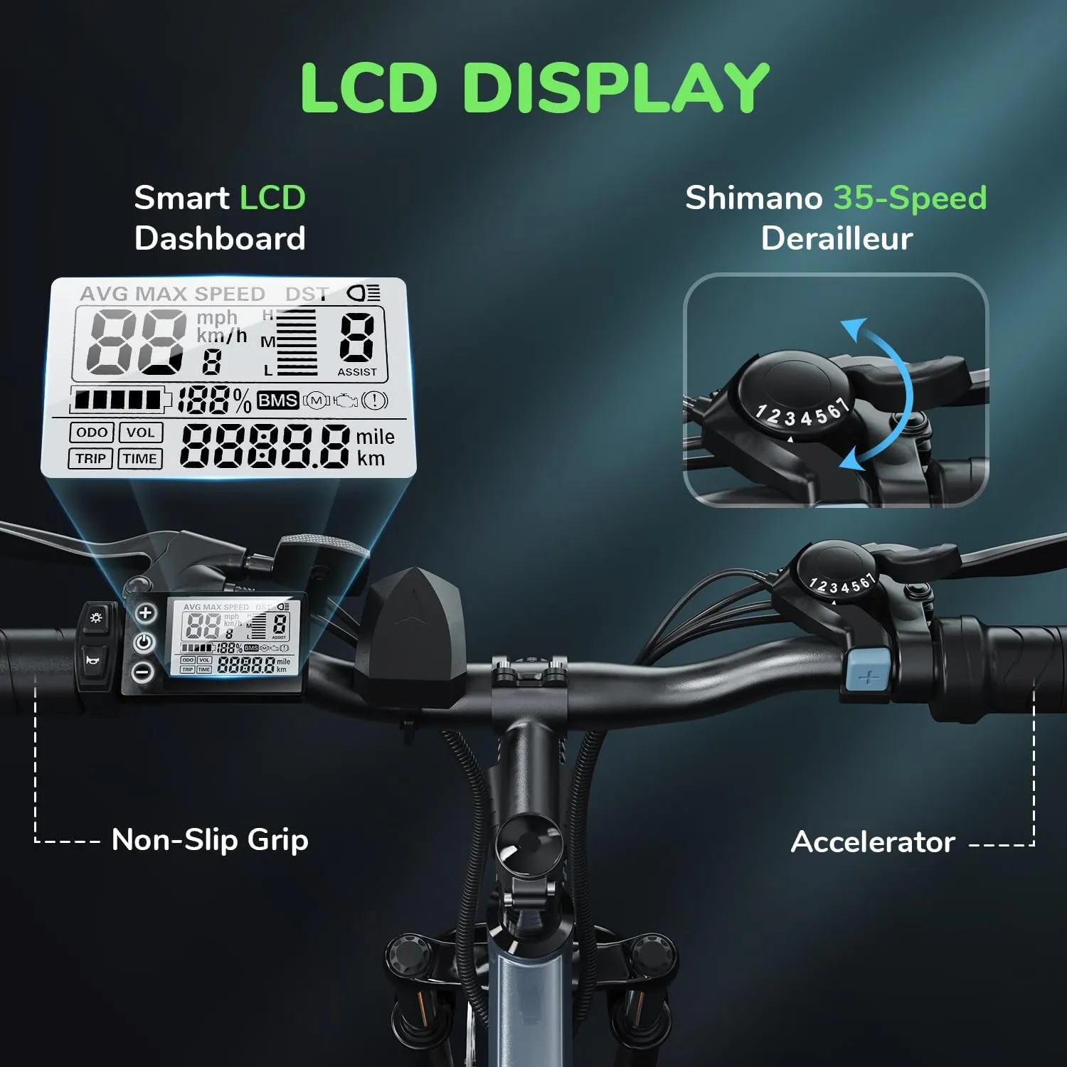 isinwheel M10 Electric Bike Adult 500W, 26" Commuting Electric Mountain Bike 20MPH Max Range 55  Miles, Removable Battery, Professional 35-Speed, Front Fork Suspension Lightweight Electric Bicycle