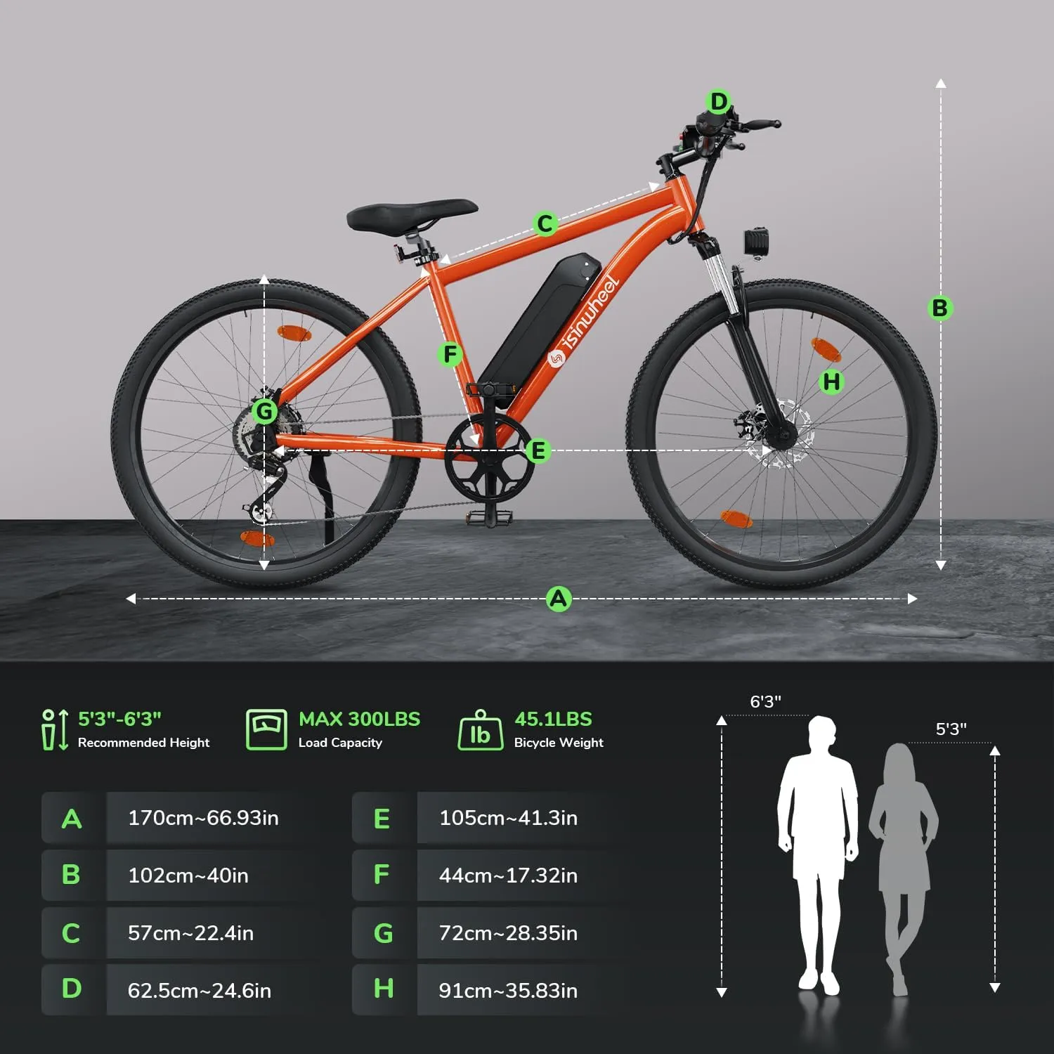 isinwheel M10 Electric Bike Adult 500W, 26" Commuting Electric Mountain Bike 20MPH Max Range 55  Miles, Removable Battery, Professional 35-Speed, Front Fork Suspension Lightweight Electric Bicycle