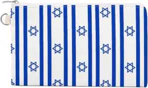 Israel Flag Shaped Canvas Coin Purse Pouch Mini Change Wallet Cute Credit Card Holder Storage Bag