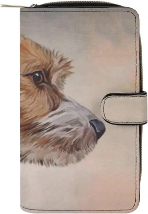 Jack Russell Terrier Dog Wallet PU Leather Purse Coin Pocket Credit Card Holder Clutch Gifts for Women Men