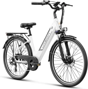 Jasion Roamer ST Electric Bike for Adults, 1200W Peak Motor Max 62miles & 28MPH City Cruiser Ebike,26'' Commuter Ebike, 528WH Removable Battery,7-Speed Electric Bicycles, Front Suspension Bicycles