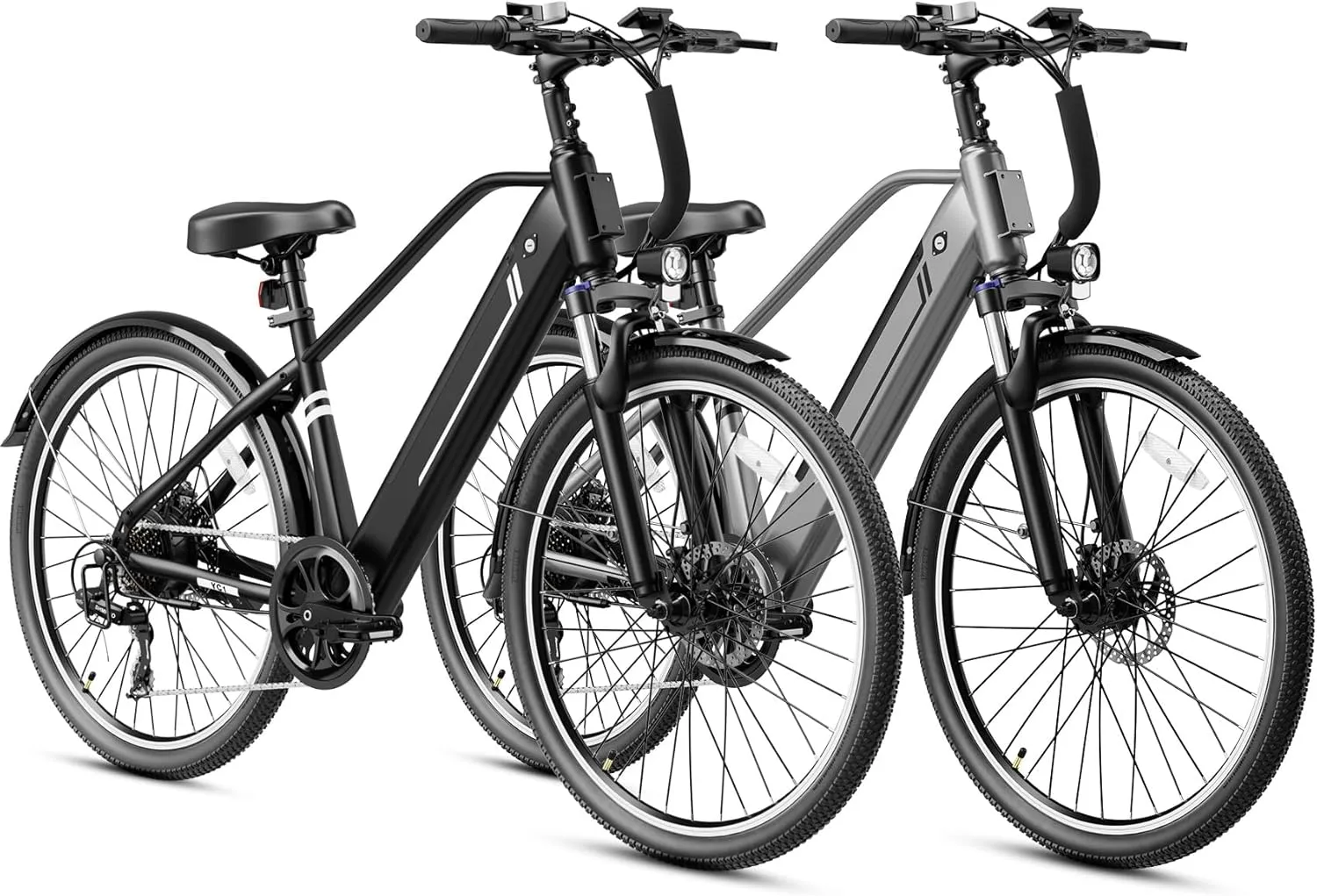 Jasion YC1/ST 26" Electric Bike, 750W Peak Motor, Step-Through Ebike for Adults, 360WH Removable Battery, Up to 40miles, Max 23MPH Urban Commuter E-Bike, 7 Speeds & Front Suspension