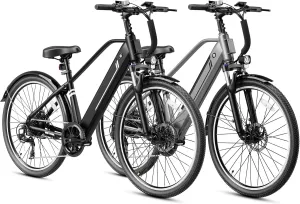 Jasion YC1/ST 26" Electric Bike, 750W Peak Motor, Step-Through Ebike for Adults, 360WH Removable Battery, Up to 40miles, Max 23MPH Urban Commuter E-Bike, 7 Speeds & Front Suspension