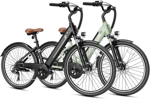 Jasion YC1/ST 26" Electric Bike, 750W Peak Motor, Step-Through Ebike for Adults, 360WH Removable Battery, Up to 40miles, Max 23MPH Urban Commuter E-Bike, 7 Speeds & Front Suspension