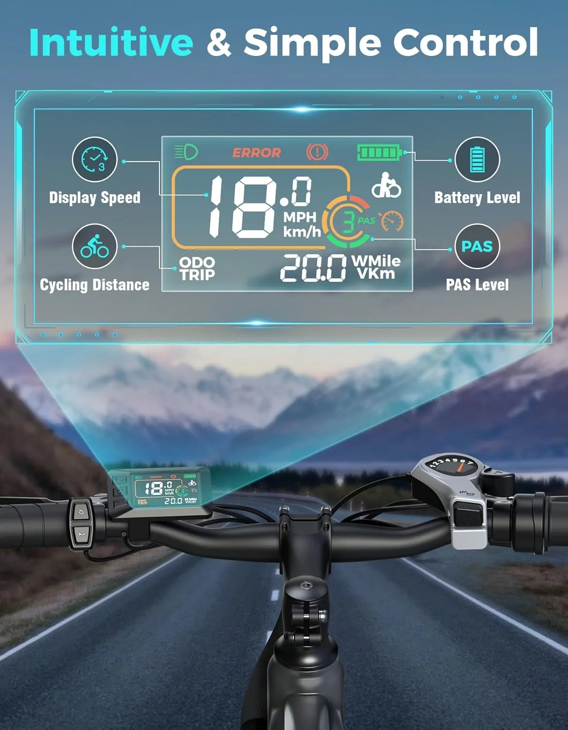 Jasion YC1/ST Electric Bike for Adults, Up to 23Mph, 750W Peak Motor Ebike, Range Up to 40Miles, 360WH Removable Battery, 26" E-Bike with 7 Speeds & Front Suspension for Commuting, Outdoor Leisure