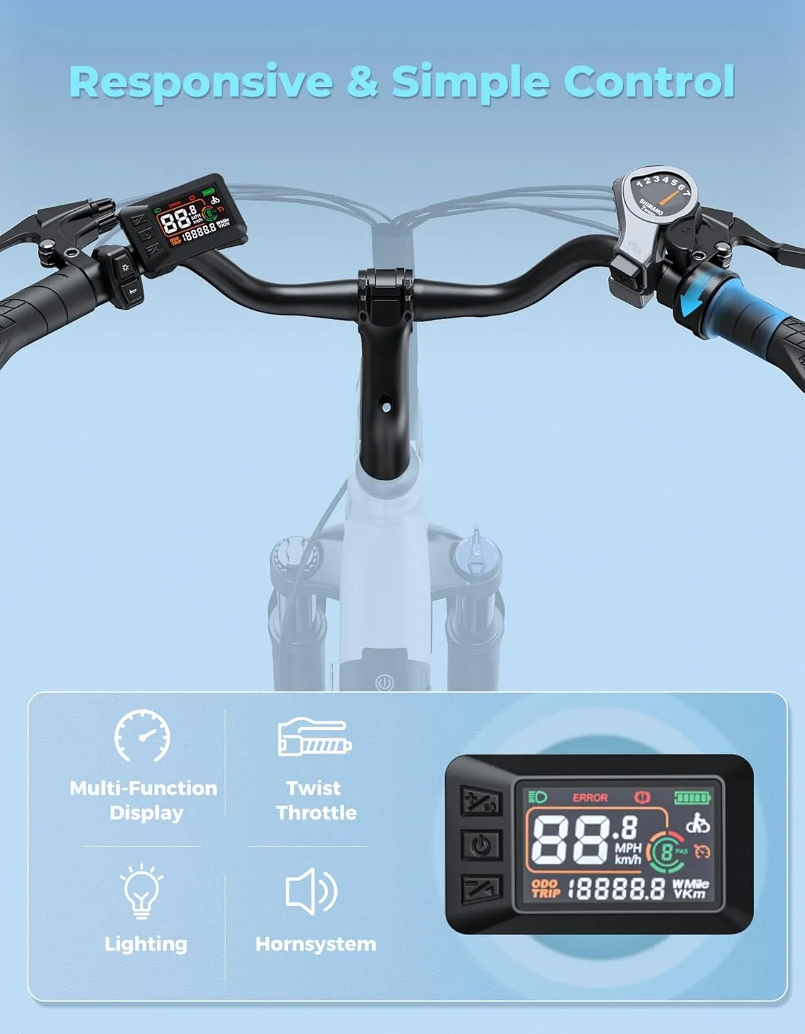 Jasion YC1/ST Electric Bike for Adults, Up to 23Mph, 750W Peak Motor Ebike, Range Up to 40Miles, 360WH Removable Battery, 26" E-Bike with 7 Speeds & Front Suspension for Commuting, Outdoor Leisure