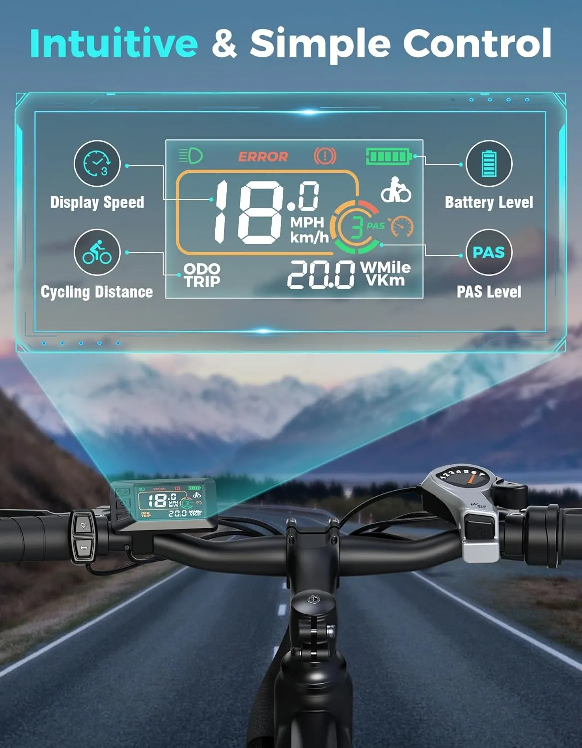 Jasion YC1/ST Electric Bike for Adults, Up to 23Mph, 750W Peak Motor Ebike, Range Up to 40Miles, 360WH Removable Battery, 26" E-Bike with 7 Speeds & Front Suspension for Commuting, Outdoor Leisure