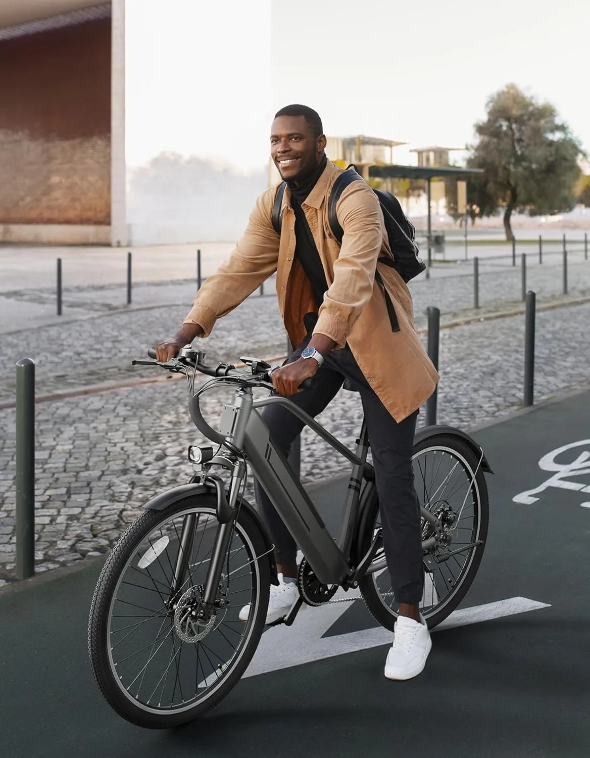 Jasion YC1/ST Electric Bike for Adults, Up to 23Mph, 750W Peak Motor Ebike, Range Up to 40Miles, 360WH Removable Battery, 26" E-Bike with 7 Speeds & Front Suspension for Commuting, Outdoor Leisure