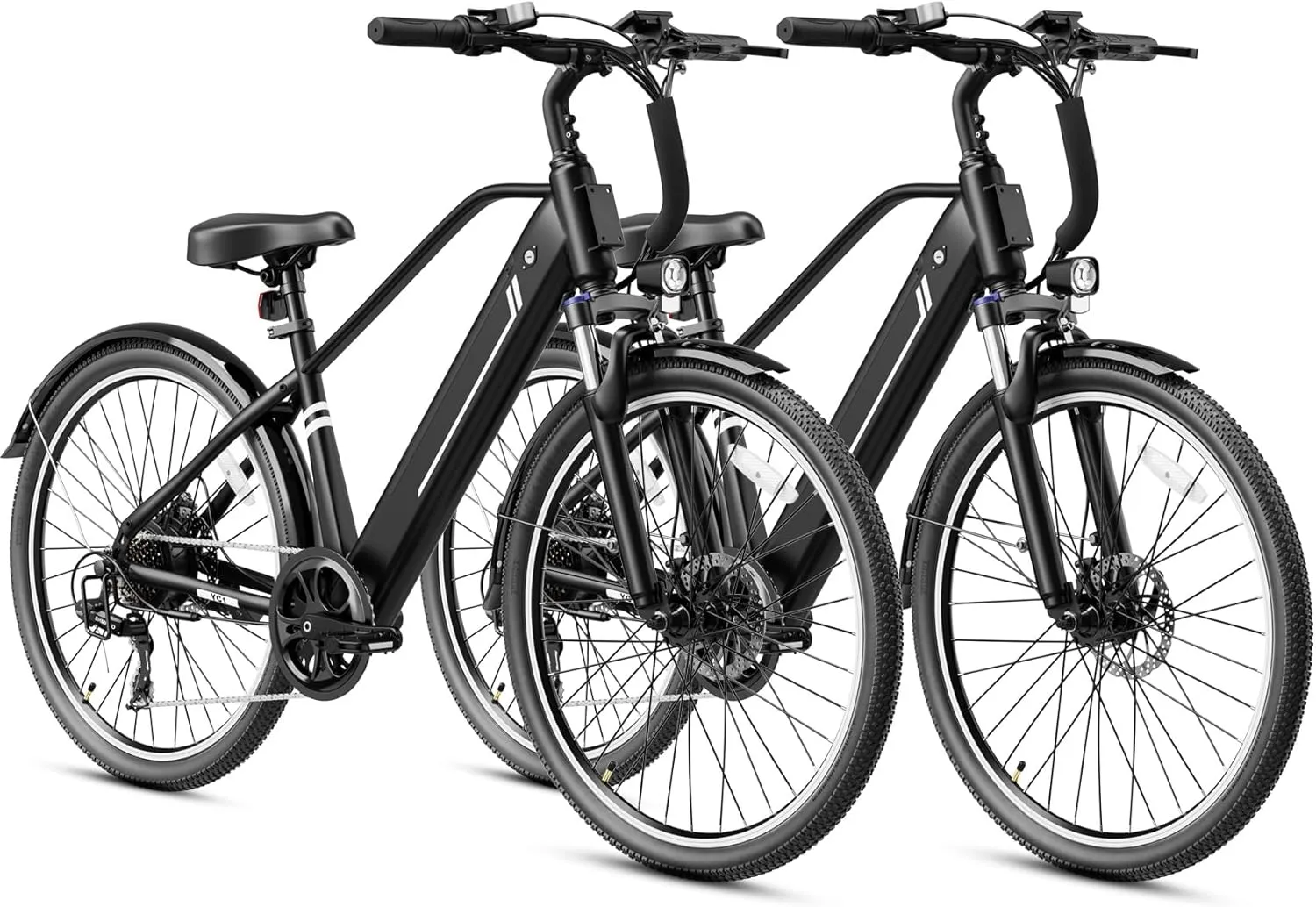 Jasion YC1/ST Electric Bike for Adults, Up to 23Mph, 750W Peak Motor Ebike, Range Up to 40Miles, 360WH Removable Battery, 26" E-Bike with 7 Speeds & Front Suspension for Commuting, Outdoor Leisure