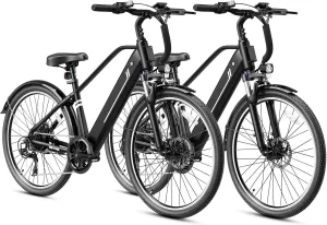 Jasion YC1/ST Electric Bike for Adults, Up to 23Mph, 750W Peak Motor Ebike, Range Up to 40Miles, 360WH Removable Battery, 26" E-Bike with 7 Speeds & Front Suspension for Commuting, Outdoor Leisure