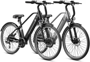 Jasion YC1/ST Electric Bike for Adults, Up to 23Mph, 750W Peak Motor Ebike, Range Up to 40Miles, 360WH Removable Battery, 26" E-Bike with 7 Speeds & Front Suspension for Commuting, Outdoor Leisure
