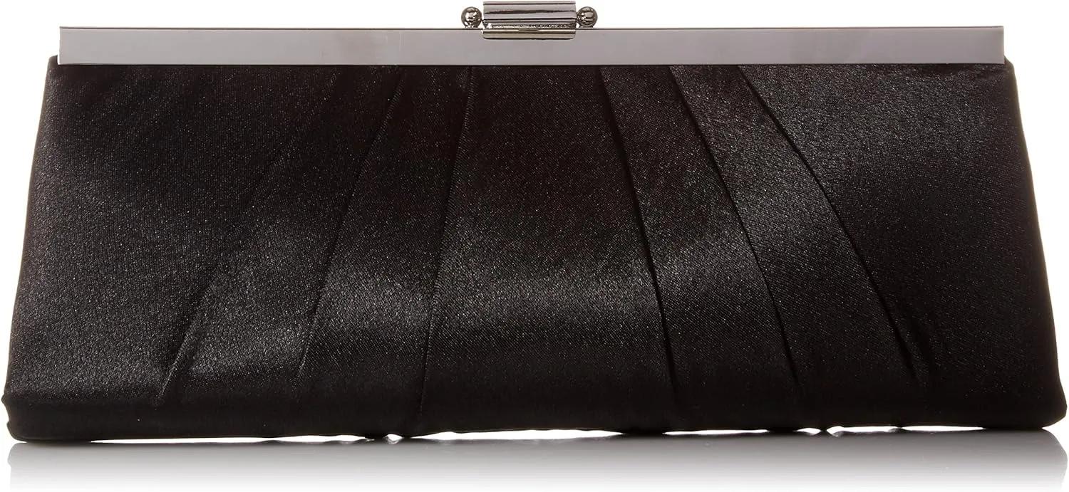 Jessica McClintock Blaire Women's Satin Frame Evening Clutch Bag Purse with Shoulder Chain Included