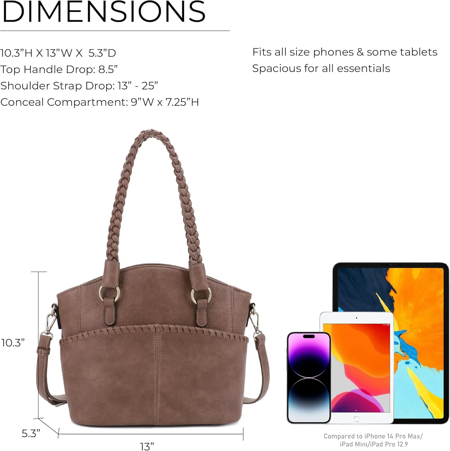 JESSIE & JAMES Bella Concealed Carry Tote Bags For Women with Lock and Key Satchel Purse Top Handle with Crossbody Strap