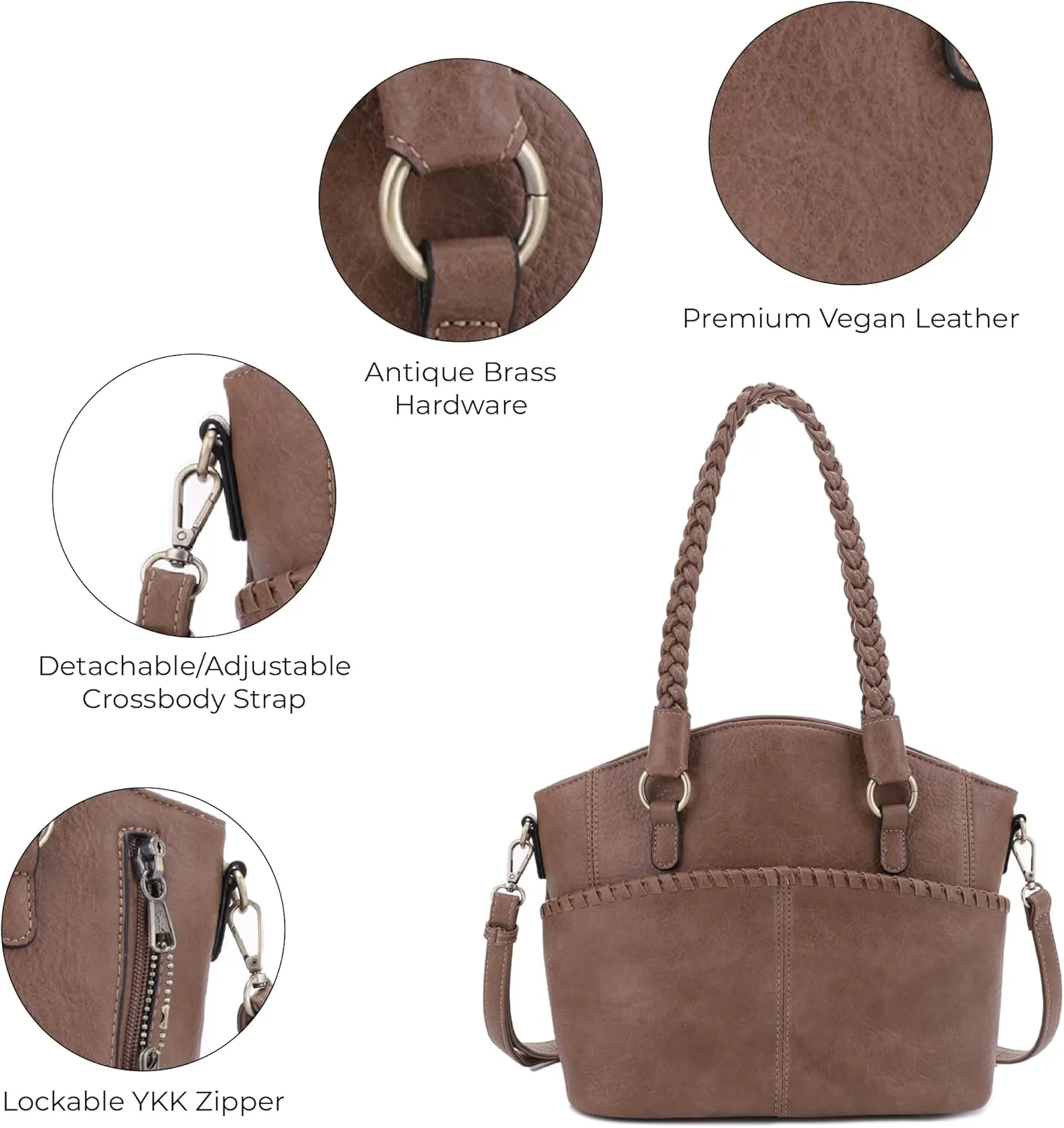JESSIE & JAMES Bella Concealed Carry Tote Bags For Women with Lock and Key Satchel Purse Top Handle with Crossbody Strap