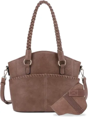 JESSIE & JAMES Bella Concealed Carry Tote Bags For Women with Lock and Key Satchel Purse Top Handle with Crossbody Strap
