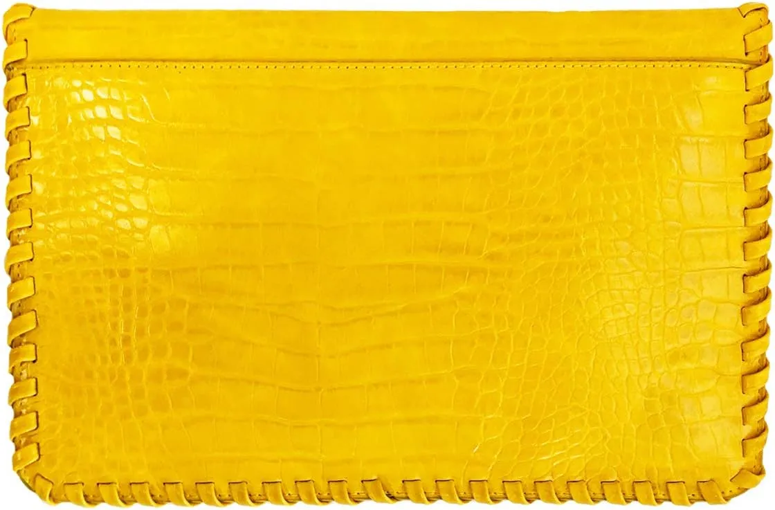 JNB Flat Crocodile Pattern Envelope clutch