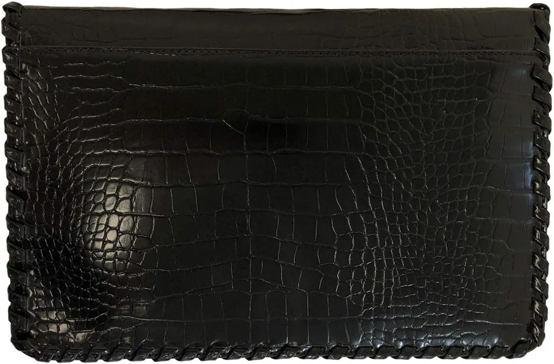 JNB Flat Crocodile Pattern Envelope clutch