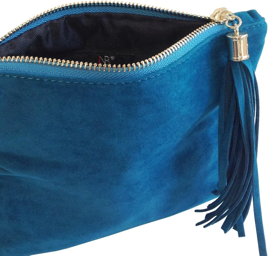 JNB Women's Faux Microsuede Foldover Mini Pouch