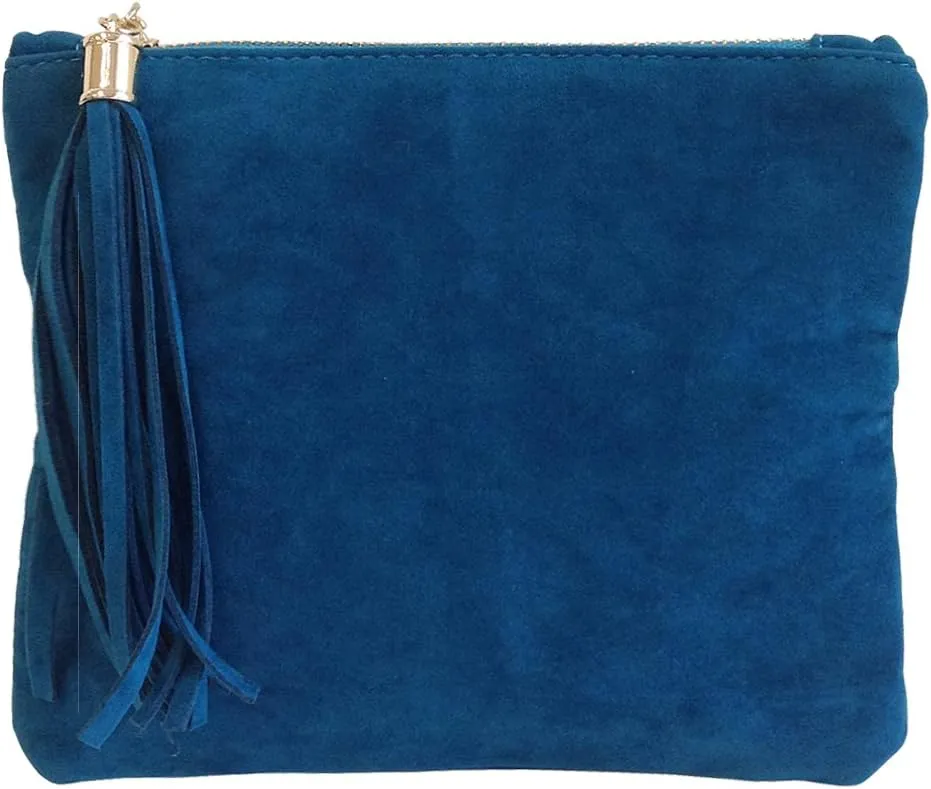 JNB Women's Faux Microsuede Foldover Mini Pouch