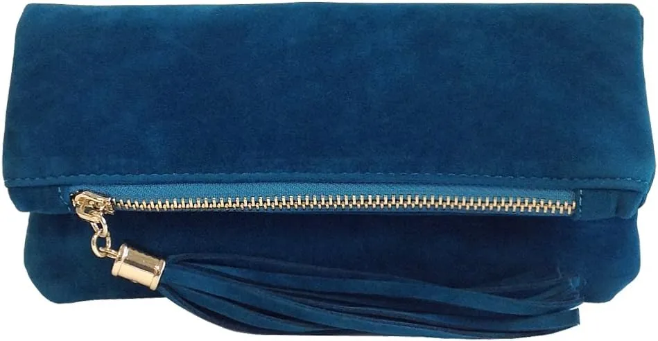 JNB Women's Faux Microsuede Foldover Mini Pouch