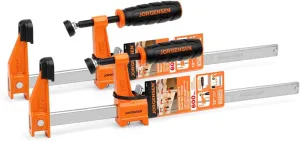 JORGENSEN 2-pack Steel Bar Clamps Set, 12-inch Medium Duty, 600 Lbs Load Limit, for Woodworking