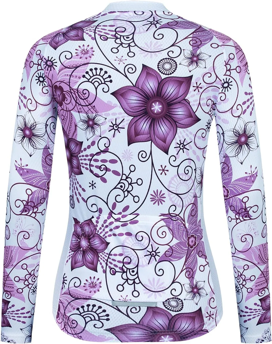 JPOJPO Cycling Jersey Women's Long Sleeve Tops Bike Shirts Bicycle Sport Jacket with 3-Pockets