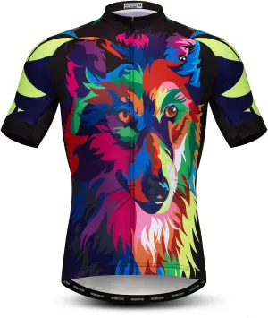 JPOJPO Men's Cycling Jersey Bicycle Short Sleeved Bicycle Jacket with Pockets
