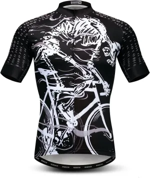 JPOJPO Men's Cycling Jersey Bicycle Short Sleeved Bicycle Jacket with Pockets