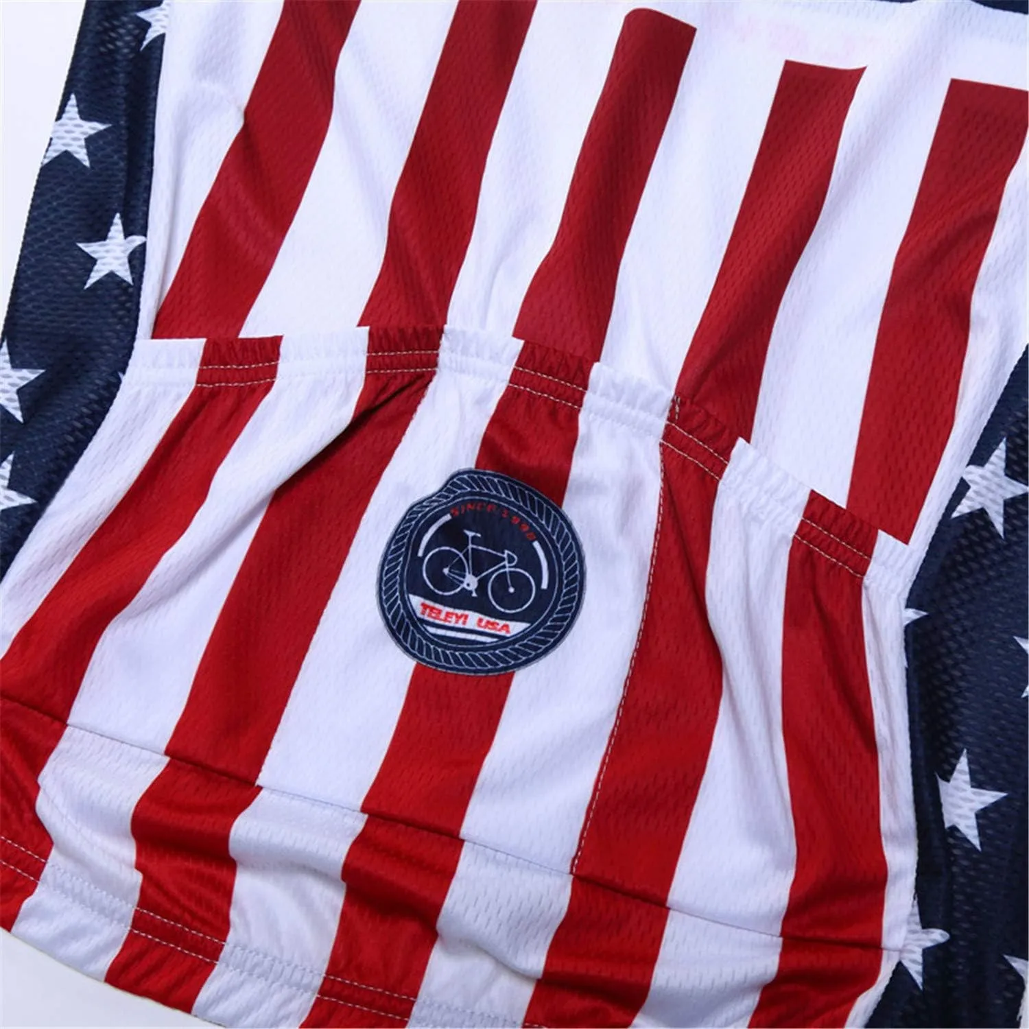 JPOJPO USA Cycling Jersey Men Short Sleeve Bike Shirts Biking Jersey Summer American Bicycle Tops with 3 Pockets Reflective