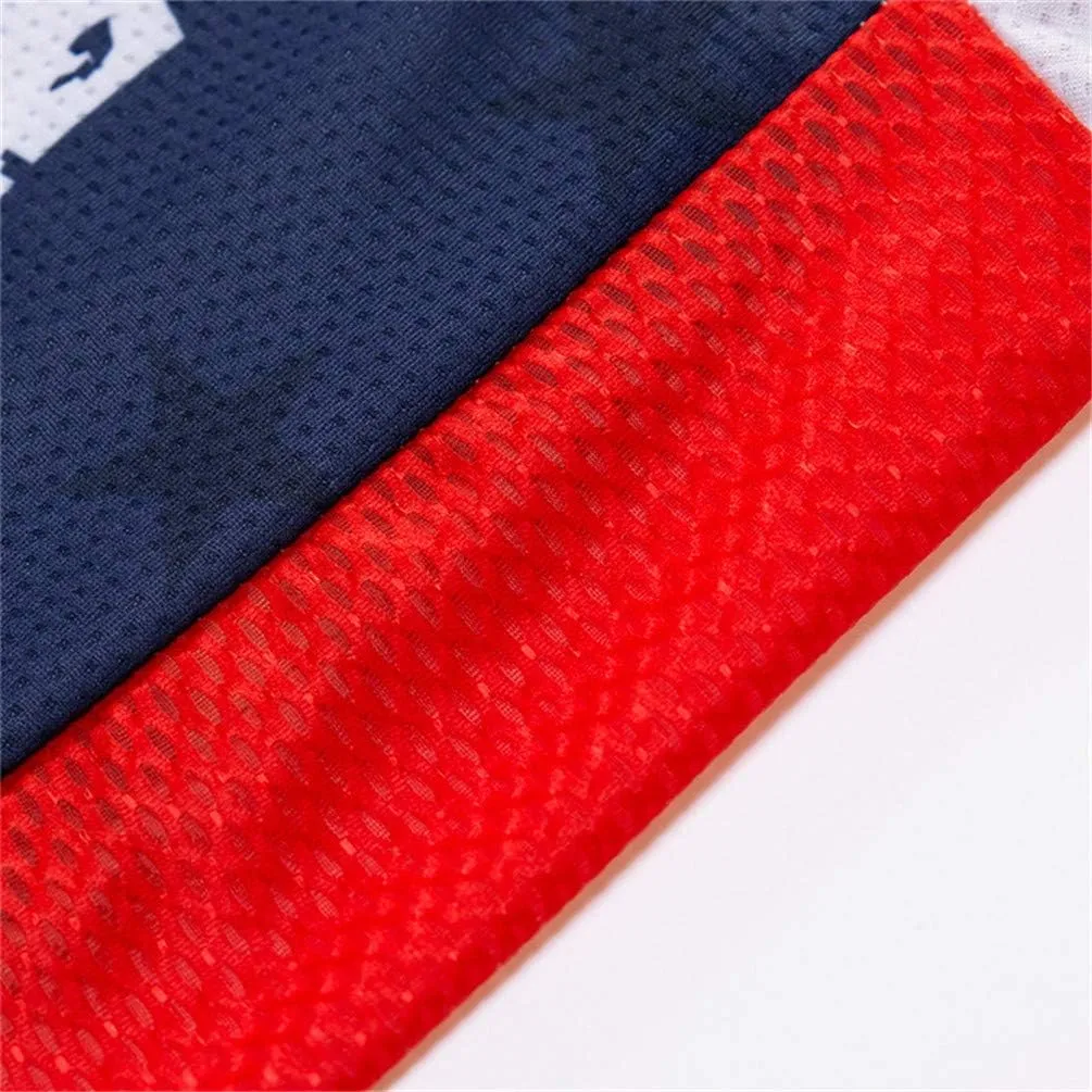 JPOJPO USA Cycling Jersey Men Short Sleeve Bike Shirts Biking Jersey Summer American Bicycle Tops with 3 Pockets Reflective