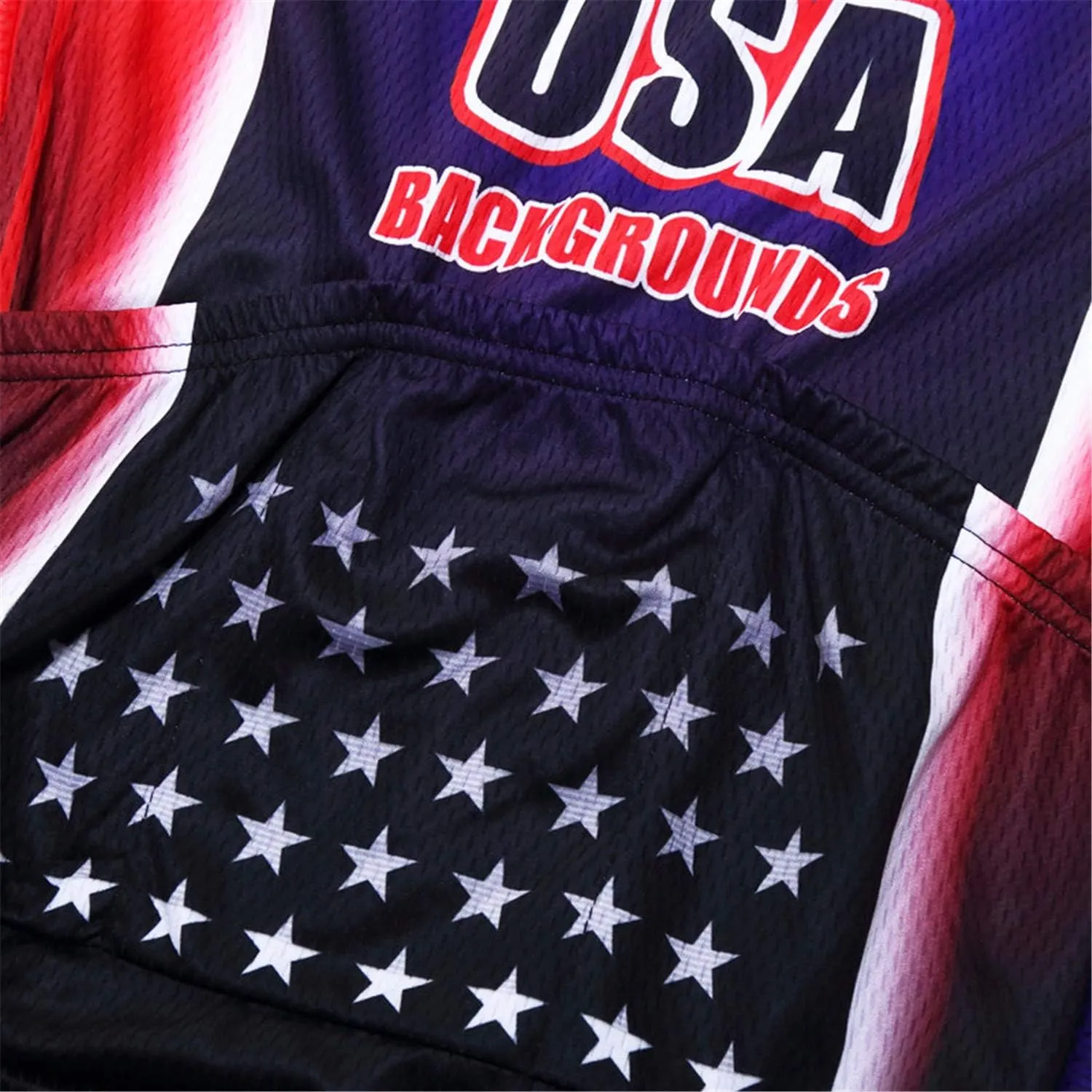JPOJPO USA Cycling Jersey Men Short Sleeve Bike Shirts Biking Jersey Summer American Bicycle Tops with 3 Pockets Reflective