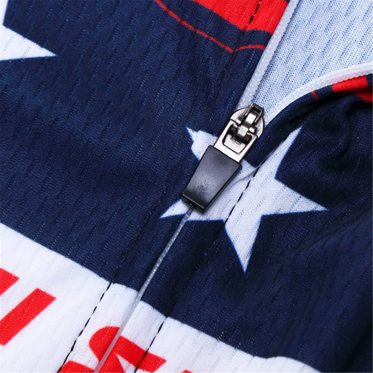 JPOJPO USA Cycling Jersey Men Short Sleeve Bike Shirts Biking Jersey Summer American Bicycle Tops with 3 Pockets Reflective