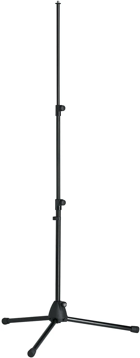 K&M König & Meyer 19900.500.55 Tripod Microphone Stand | Lightweight Base | Sturdy Folding Legs | Adjustable Height Clutch Up To 58” | Storage/Travel Compact Design | Pro Grade | German Made | Black