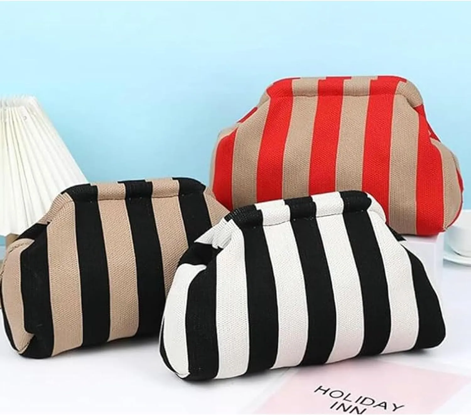 KARRESLY Summer Beach Clutch Purses for Women Woven Crochet Dumpling Handbags Small Purse