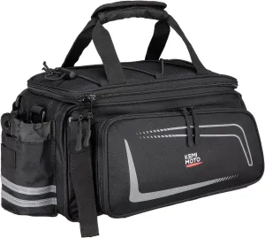 KEMIMOTO Bike Rear Rack Bag with Rain Cover, 15L Thickened Foldable Pockets Water Resistant Bicycle Bag, Bike Trunk Pannier for Commuter Cycling Trip Grocery Shopping, Black