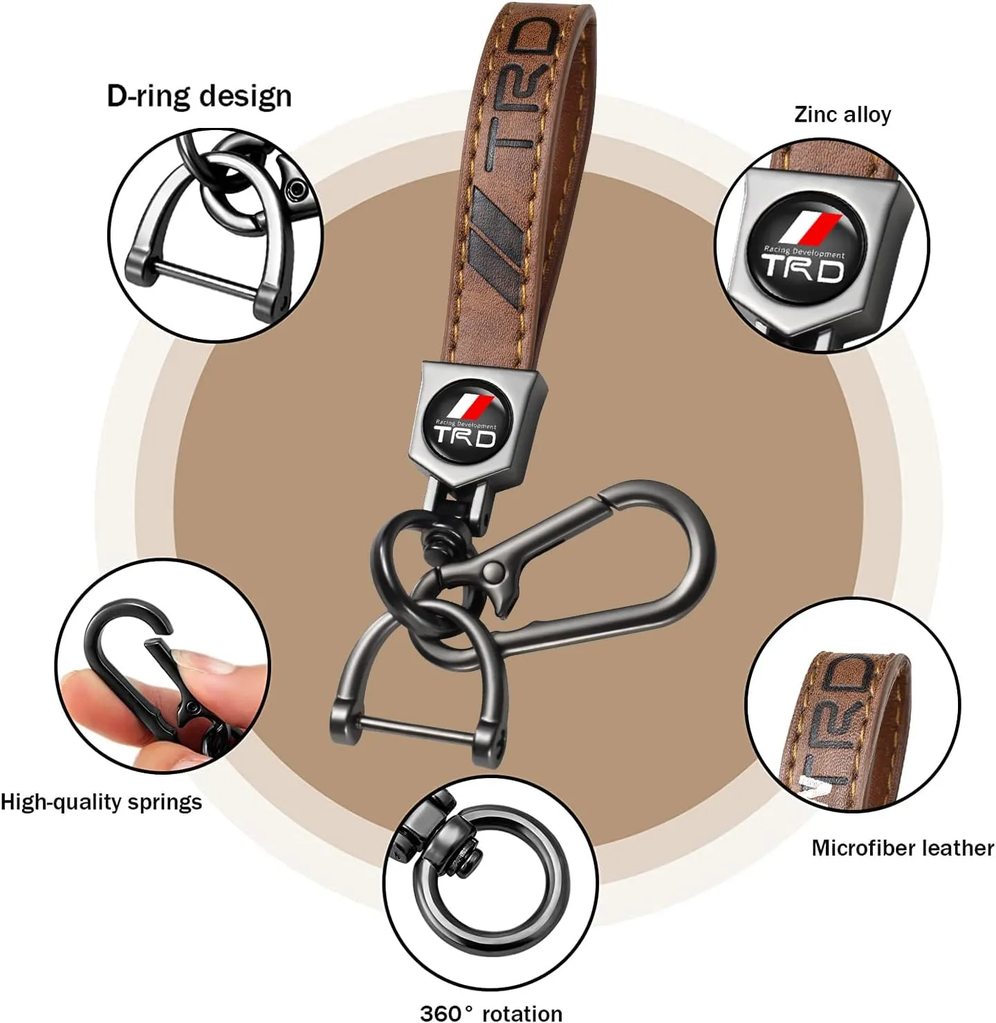Keychain for Car, Car Keychain Keyring for Men and Women Car Accessories, Family Present, Black