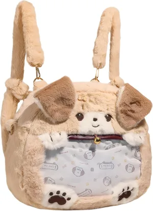Kids Backpack Plush Dog Ita Bag Shoulder Crosssbody Cartoon Stuffed Animal Backpack for Girls