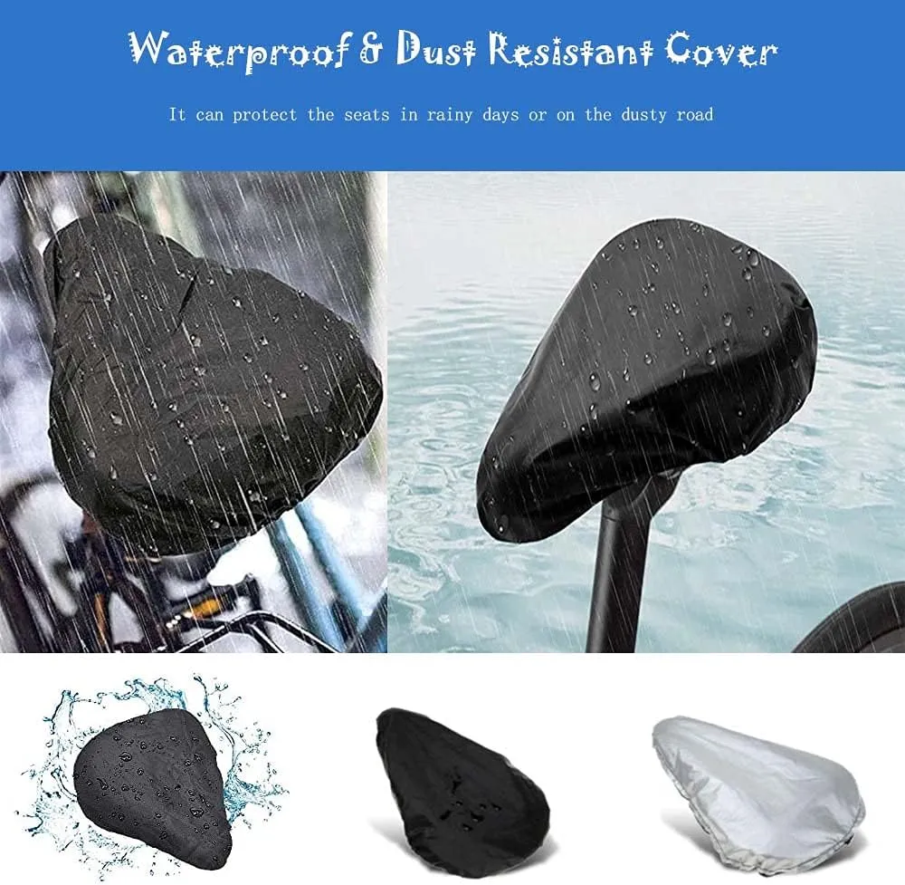 Kids Gel Bike Seat Cushion Cover for Boys & Girls, 9"x6" Breathable & Extra Soft Memory Foam Children Bicycle Saddle Pad with Water&Dust Resistant Cover