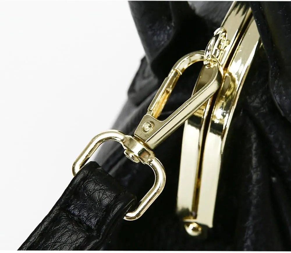 Kiss Lock Purse and Handbags - Vintage Crossbody Bag Kisslock Shoulder Bags for Women Design Clutch Purses