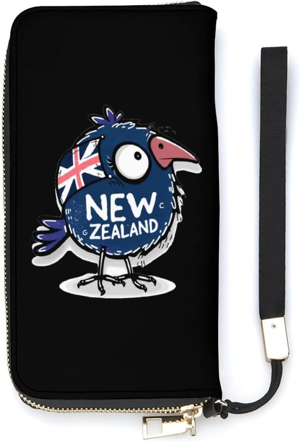 Kiwi Bird New Zealands Flag Women's Wristlet Wallet Long Slim Purse Card Holder Clutch Handbag