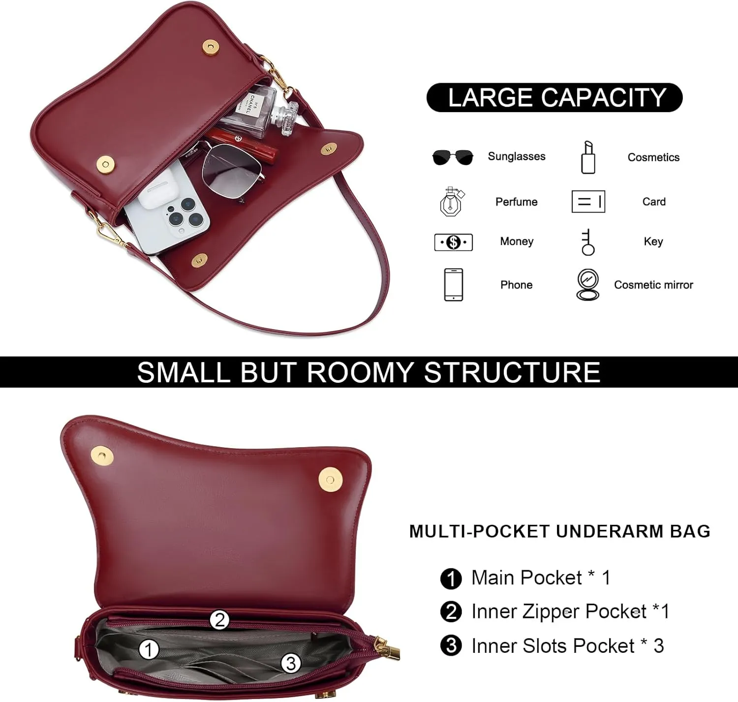 KKXIU Shoulder Bag for Women Small Clutch Purses Cute Hobo Handbag Trendy Underarm Bag