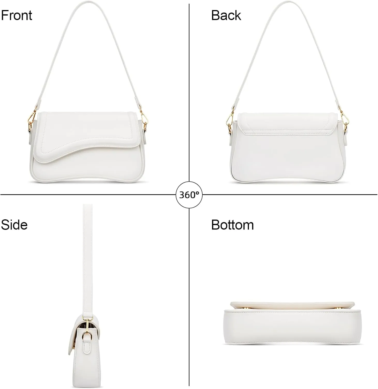 KKXIU Shoulder Bag for Women Small Clutch Purses Cute Hobo Handbag Trendy Underarm Bag