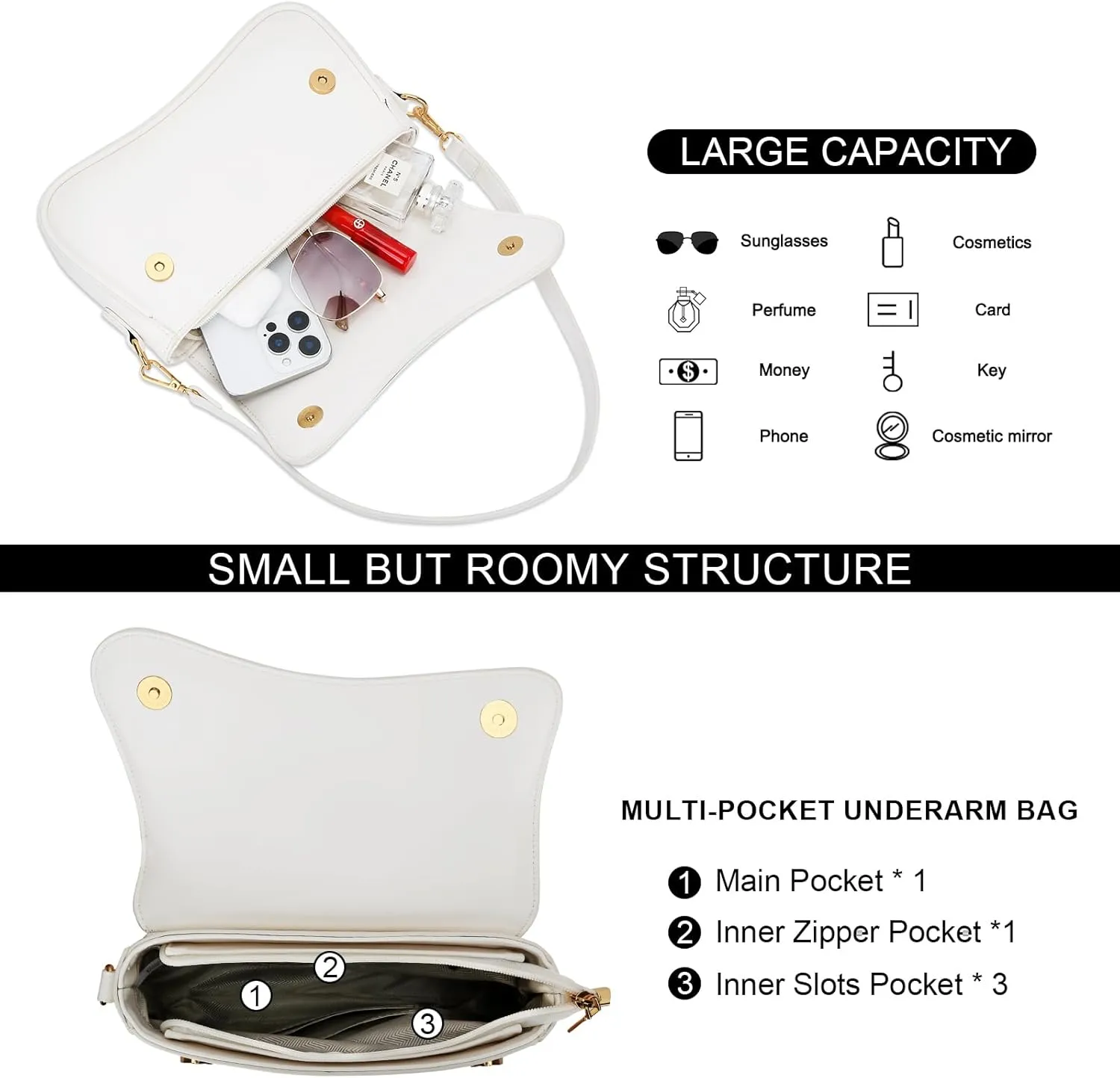 KKXIU Shoulder Bag for Women Small Clutch Purses Cute Hobo Handbag Trendy Underarm Bag