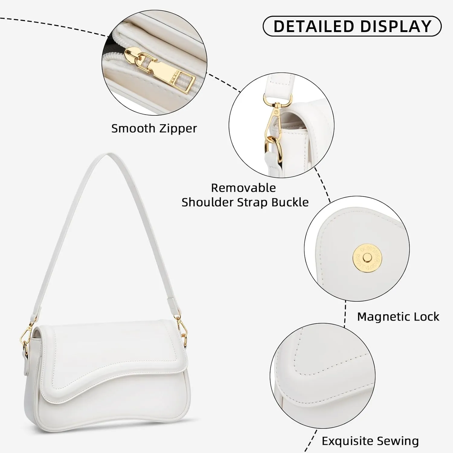 KKXIU Shoulder Bag for Women Small Clutch Purses Cute Hobo Handbag Trendy Underarm Bag