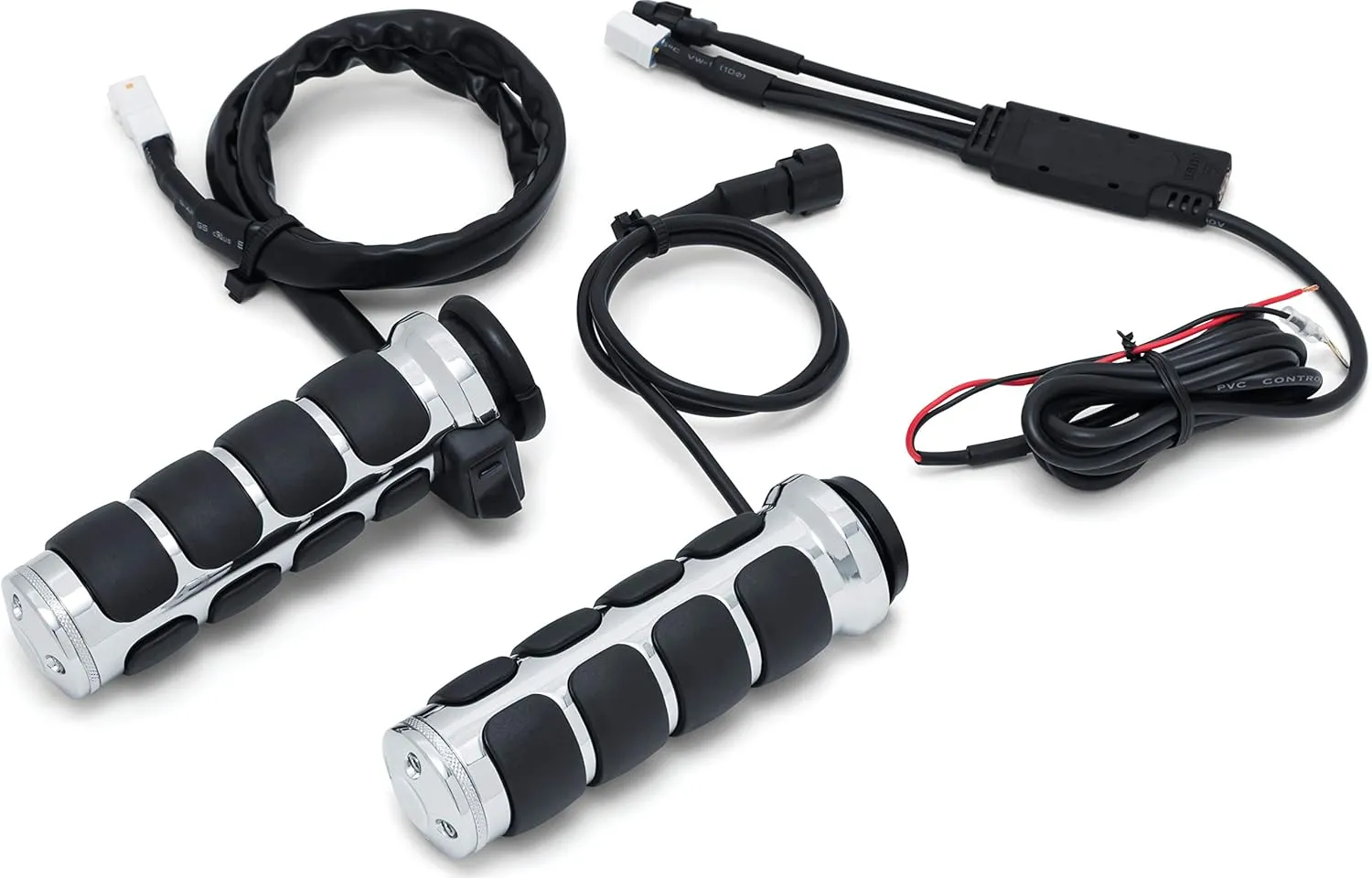 Kuryakyn 6470 Motorcycle Handlebar Accessory: Heated ISO-Grips for 2008-20 Harley-Davison with Electronic Throttle Control, Chrome, 1 Pair